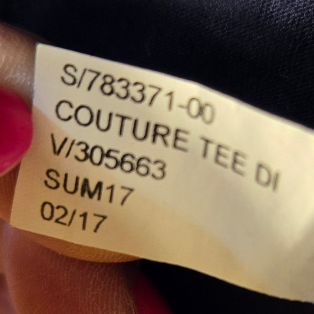 Banana Republic Limited Edition Couture Tee Navy Blue Ruffle Pima Cotton M - Picture 6 of 9